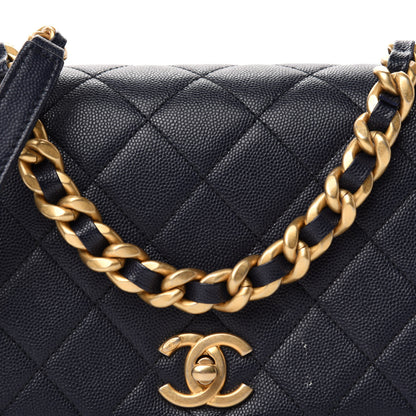Chanel Caviar Quilted Small Fashion Therapy Flap Bag Navy Blue 11 of 11
