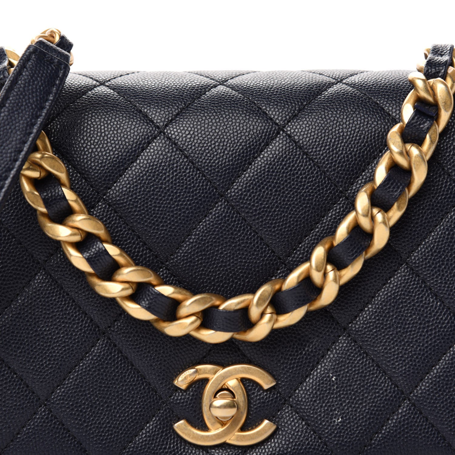 Chanel Caviar Quilted Small Fashion Therapy Flap Bag Navy Blue 11 of 11