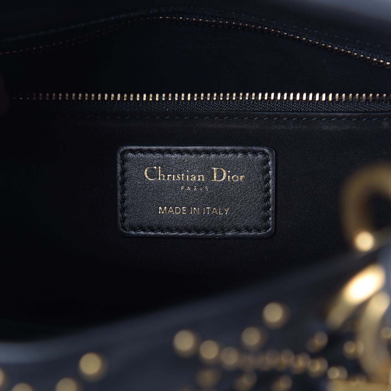Christian Dior Calfskin Cannage Studded Medium Supple Lady Dior Black 6 of 11