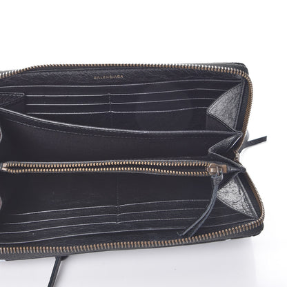 Balenciaga Agneau Arena Graffiti All Over Classic Hardware Continental Zip Around Wallet Black White 5 of 9