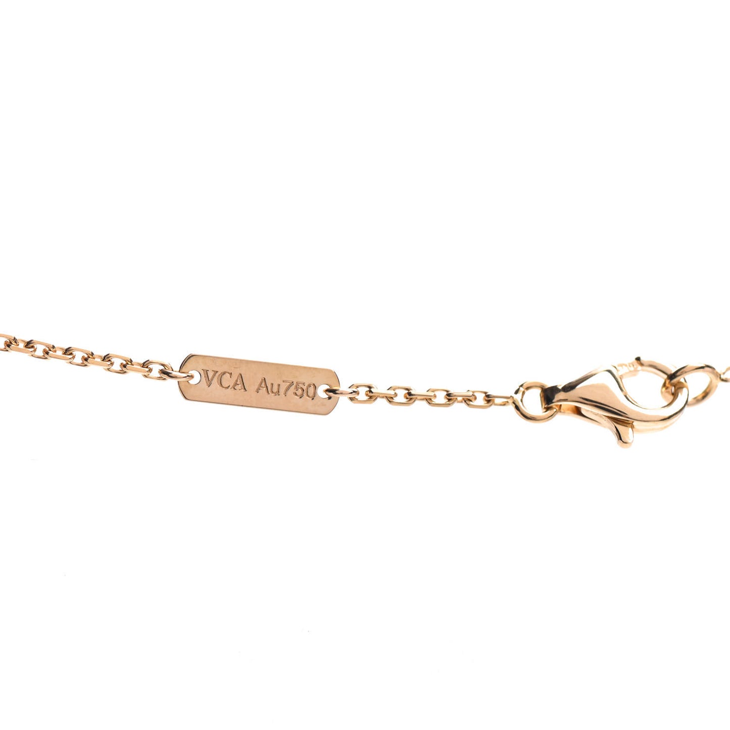18K Yellow Gold Carnelian Vintage Alhambra Pendant Necklace