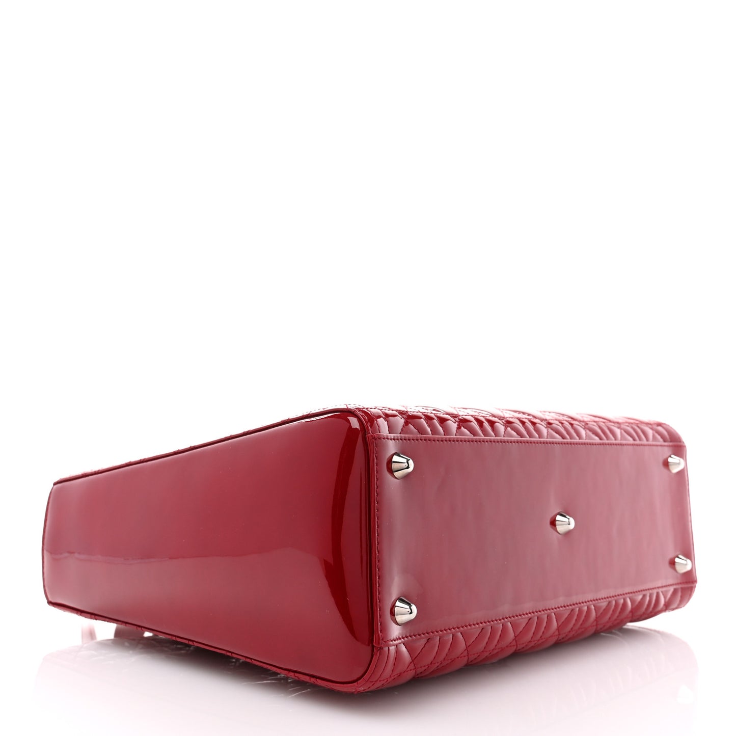 Patent Cannage Large Lady Dior Red