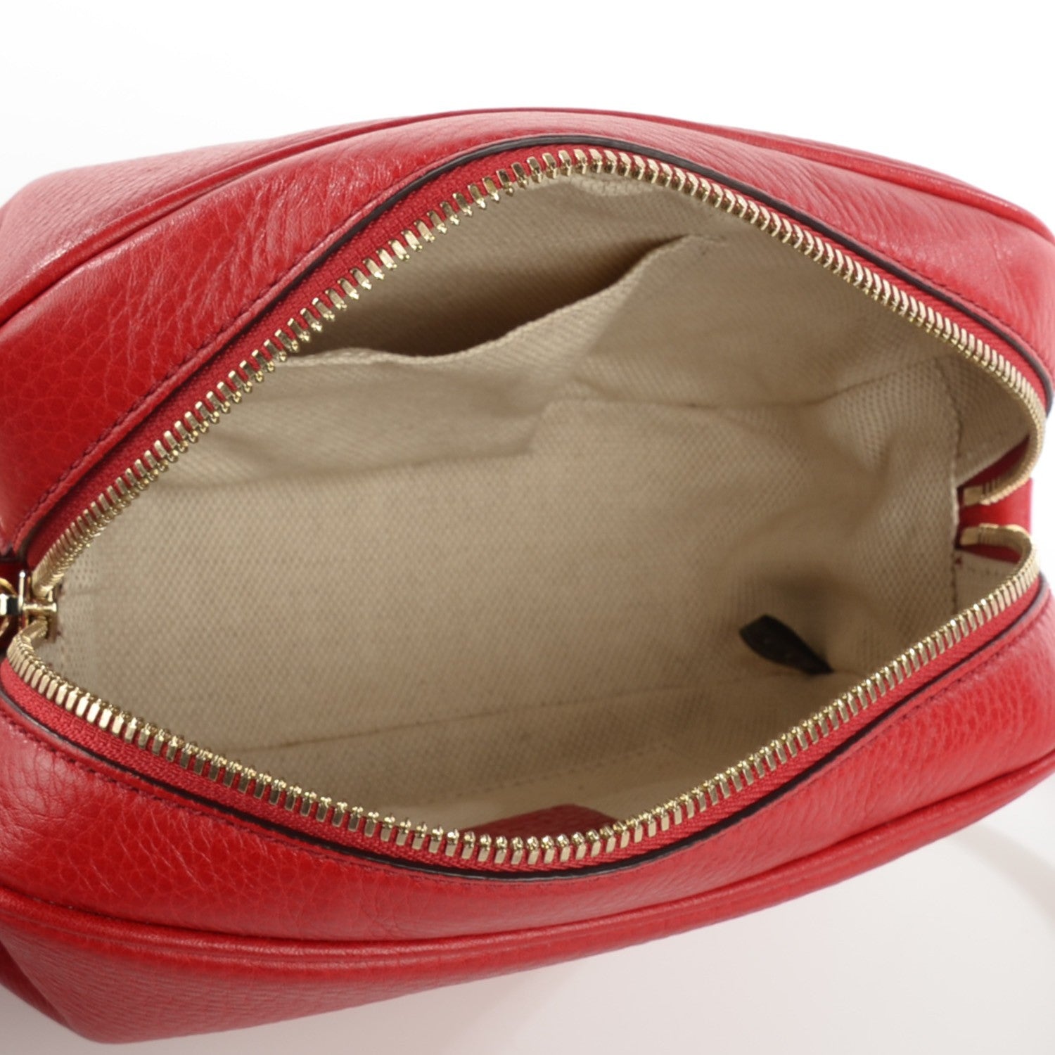 Gucci Pebbled Calfskin Small Soho Disco Bag Tabasco Red 5 of 7