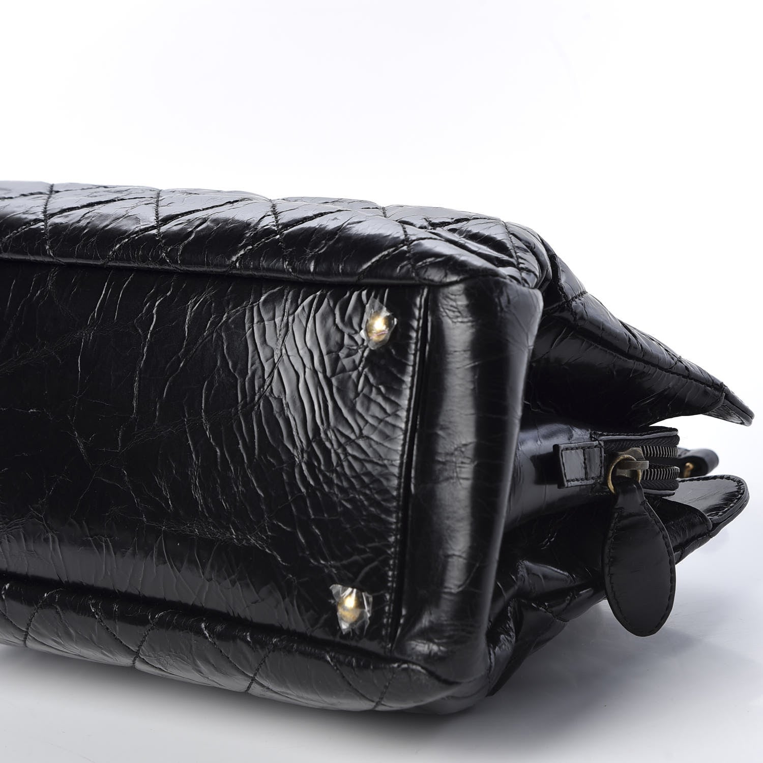 Chanel Glazed Crackled Calfskin Small Reissue Tote Black 6 of 9