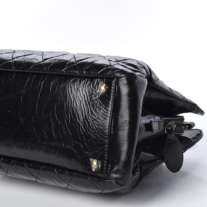 Chanel Glazed Crackled Calfskin Small Reissue Tote Black 6 of 9