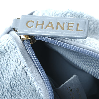 Chanel Terry Cloth Raffia CC Logo Thong Sandals 37 Blue 13 of 17