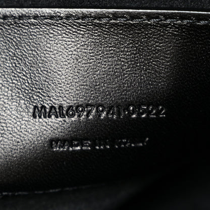 Saint Laurent Smooth Calfskin Paris VII Large Flat Hobo Black 8 of 11
