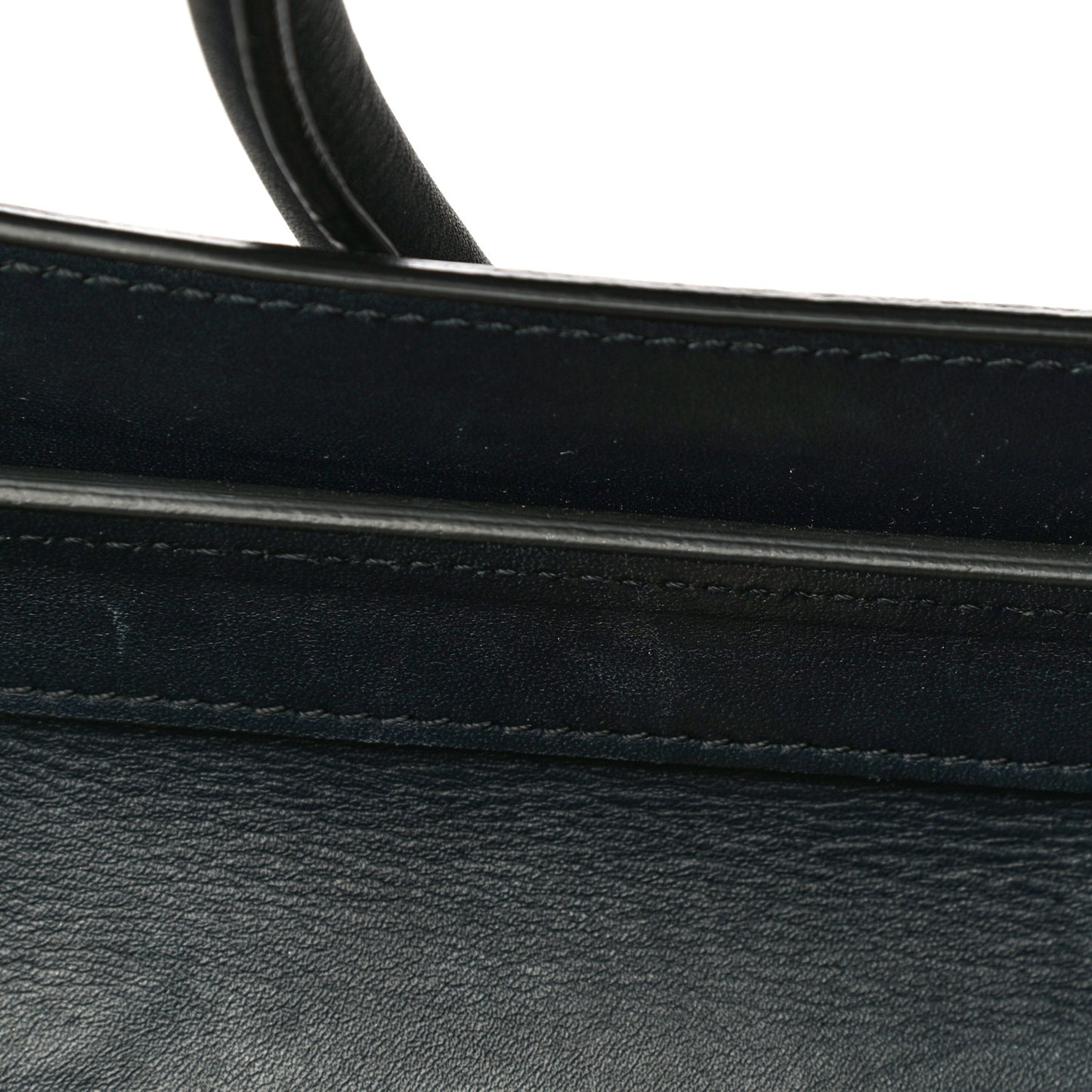 Smooth Calfskin Striped Canvas Micro Luggage Navy Blue