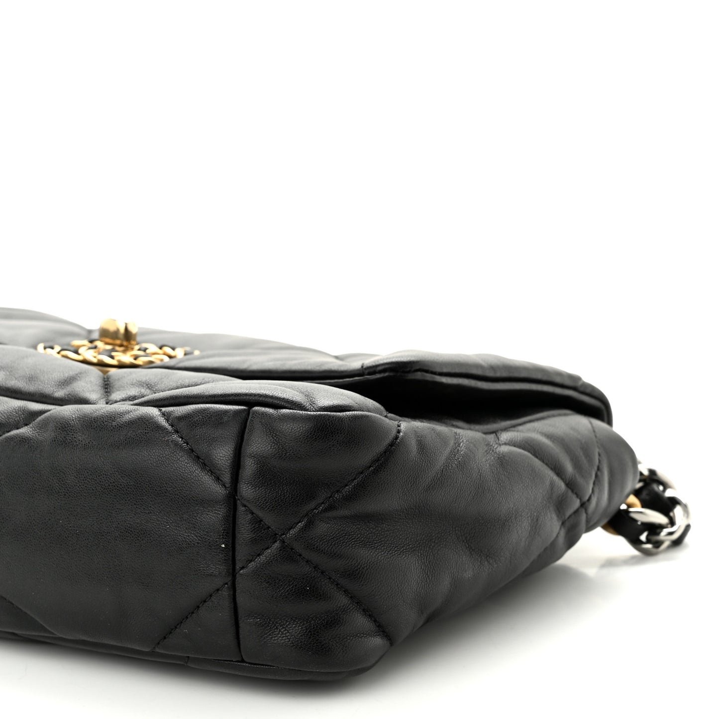 Lambskin Quilted Medium Chanel 19 Flap Black