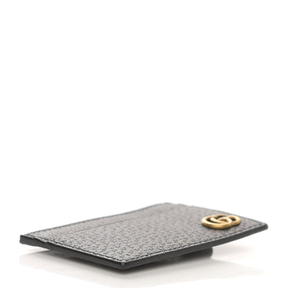 Gucci Calfskin Boar Effect GG Marmont Card Holder Money Clip Black 3 of 6