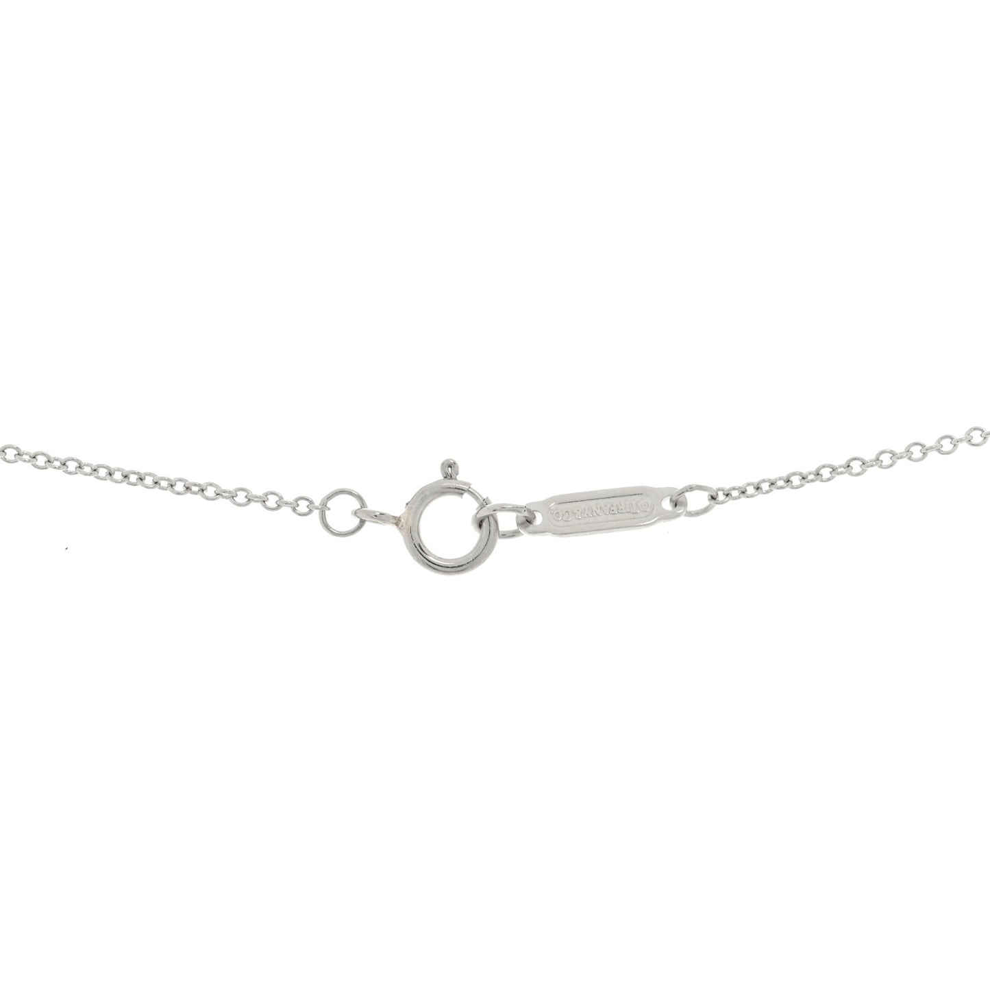 Platinum Diamond Mini Open Circle Pendant Necklace