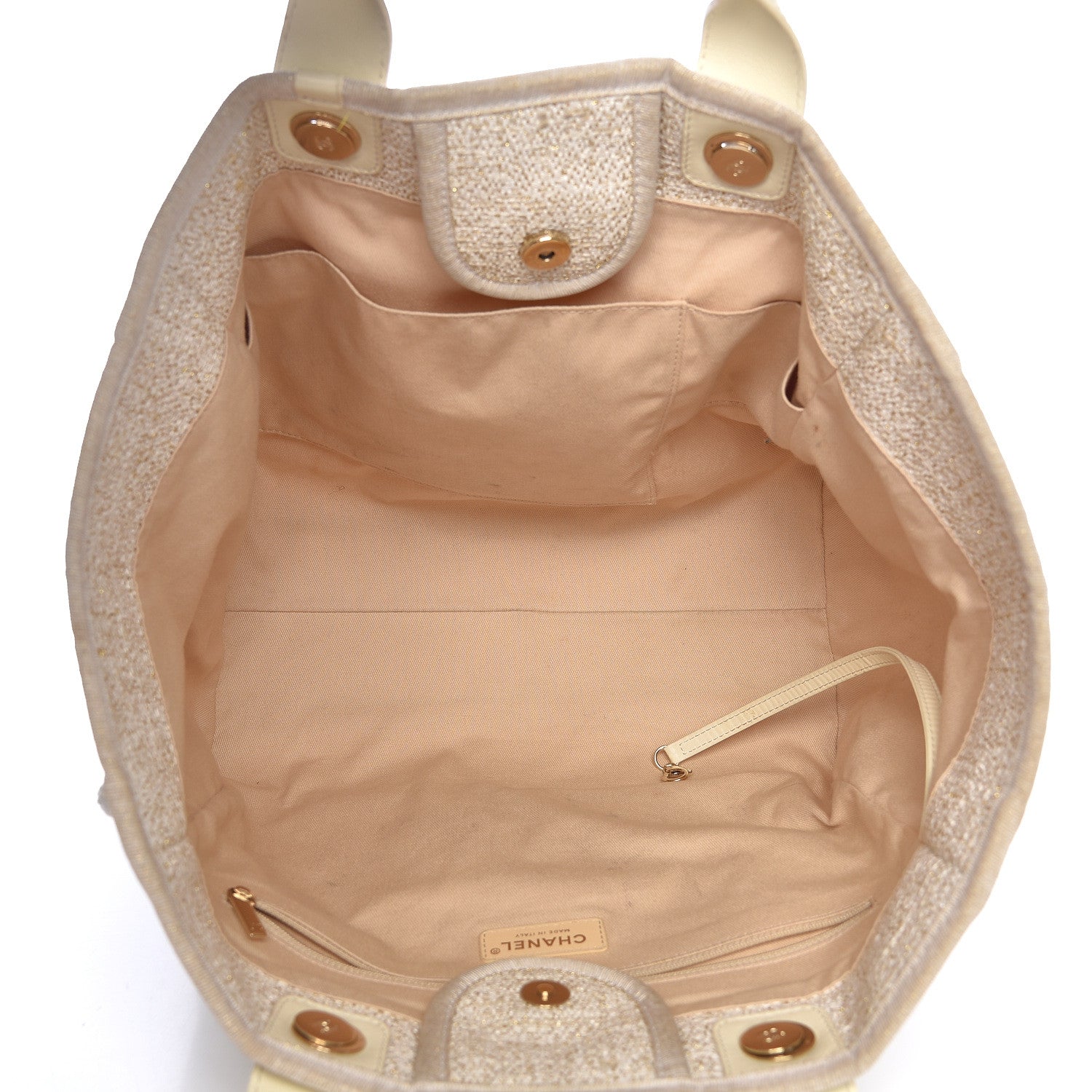Chanel Canvas Large Deauville Tote Light Beige 6 of 17