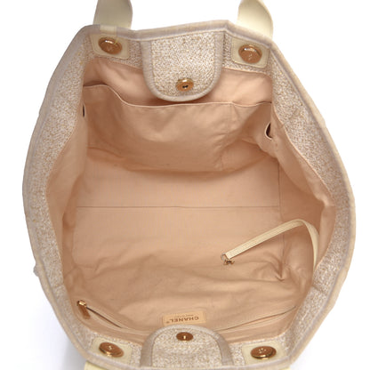 Chanel Canvas Large Deauville Tote Light Beige 6 of 17