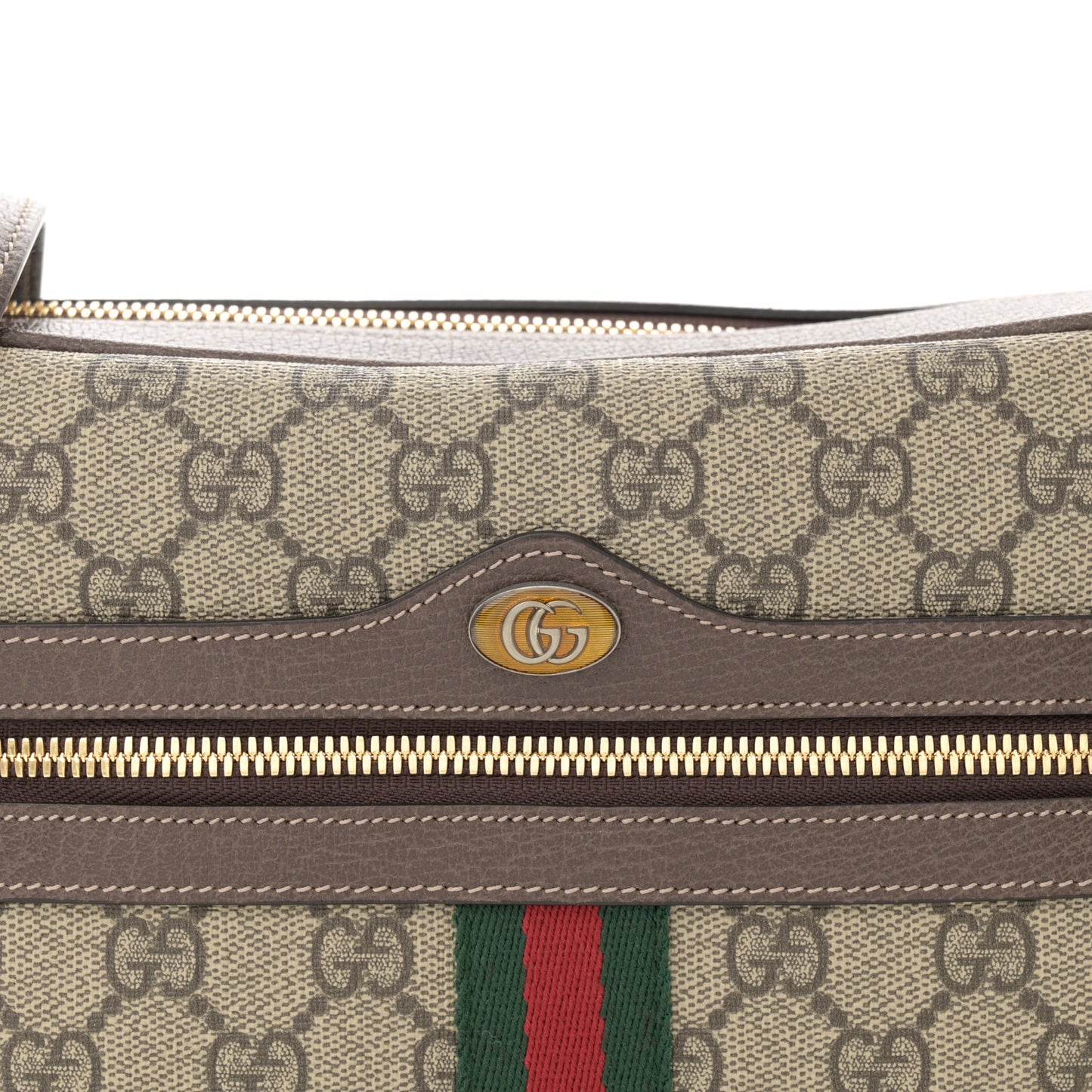 GG Supreme Monogram Web Small Ophidia Shoulder Bag Brown