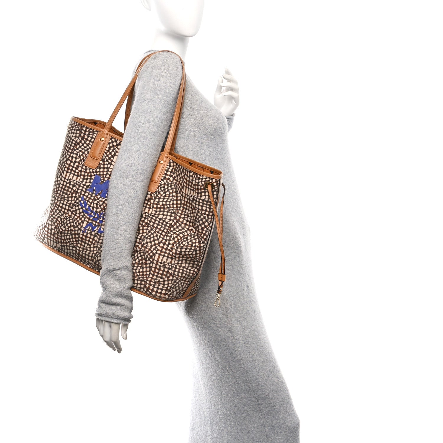 MCM Visetos Large Liz Reversible Shopper Tote Cognac 2 of 15