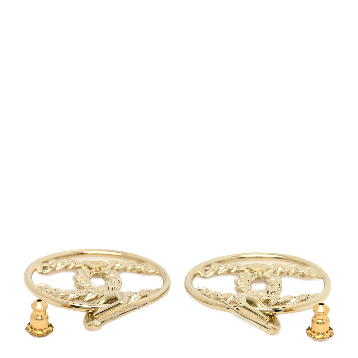 Chanel Baguette Crystal High Society CC Drop Earrings Gold 3 of 5