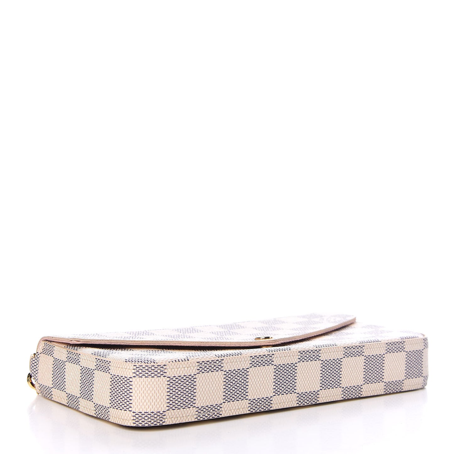 Damier Azur Pochette Felicie Chain Wallet Rose Ballerine
