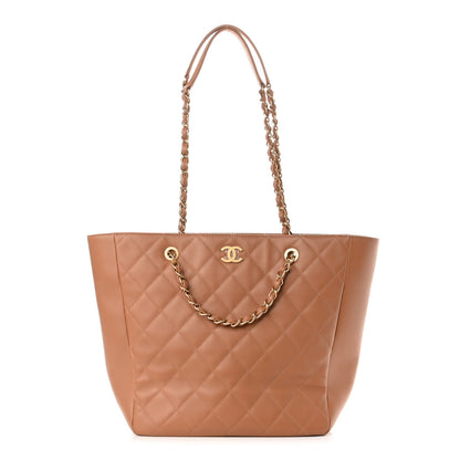 Chanel Calfskin Stitched Large Shopping Bag Brown 1 of 9