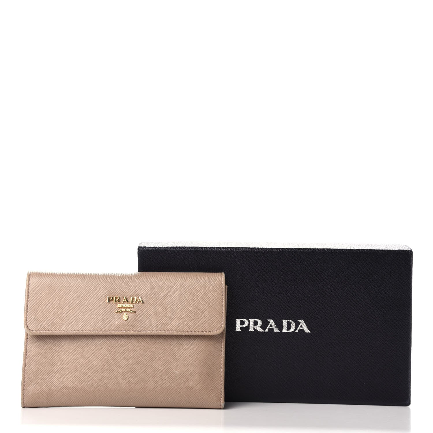 Prada Saffiano French Flap Compact Wallet Cammeo 11 of 11