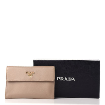Prada Saffiano French Flap Compact Wallet Cammeo 11 of 11