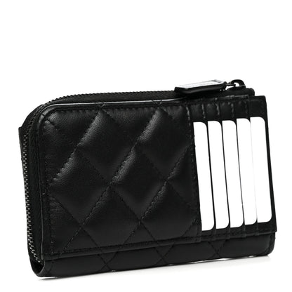 Chanel Lambskin Quilted Zip Card Holder So Black 3 of 8