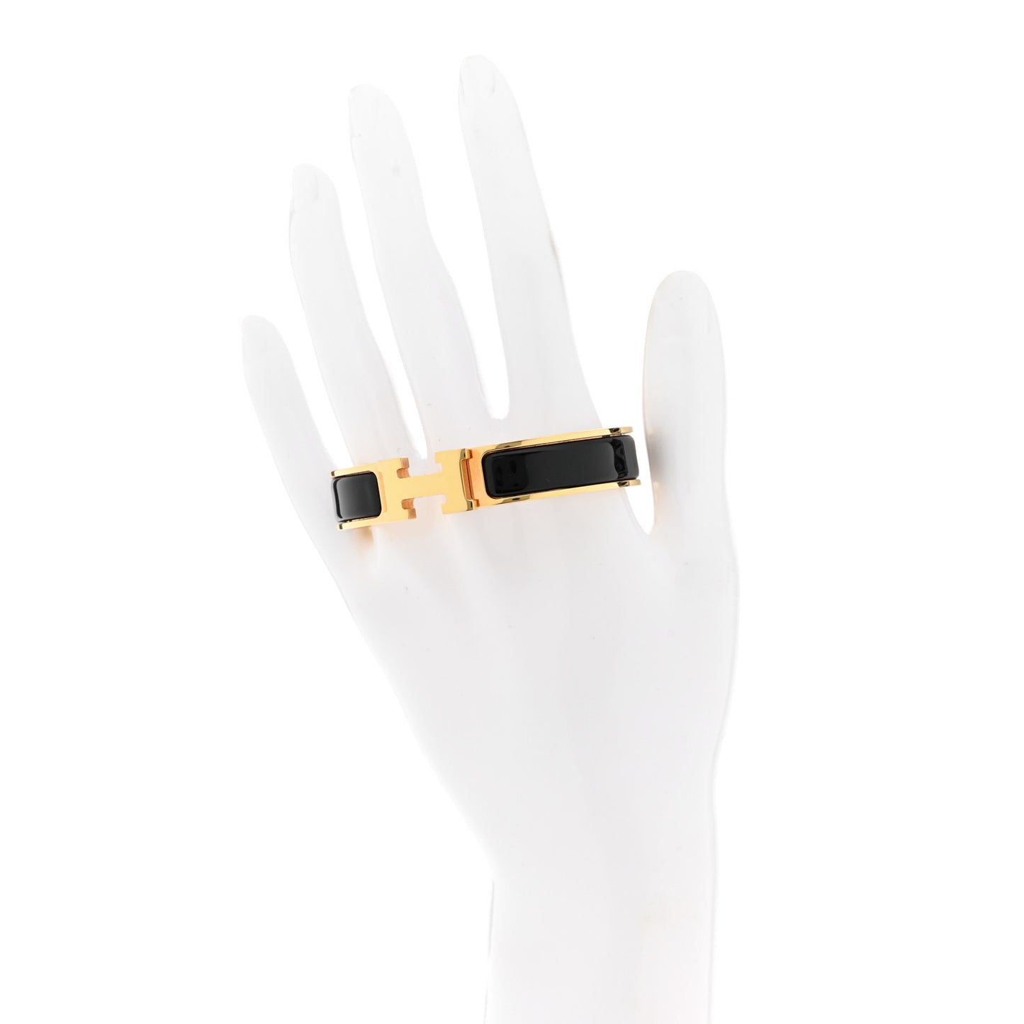 Enamel Narrow Clic Clac H Bracelet PM Black