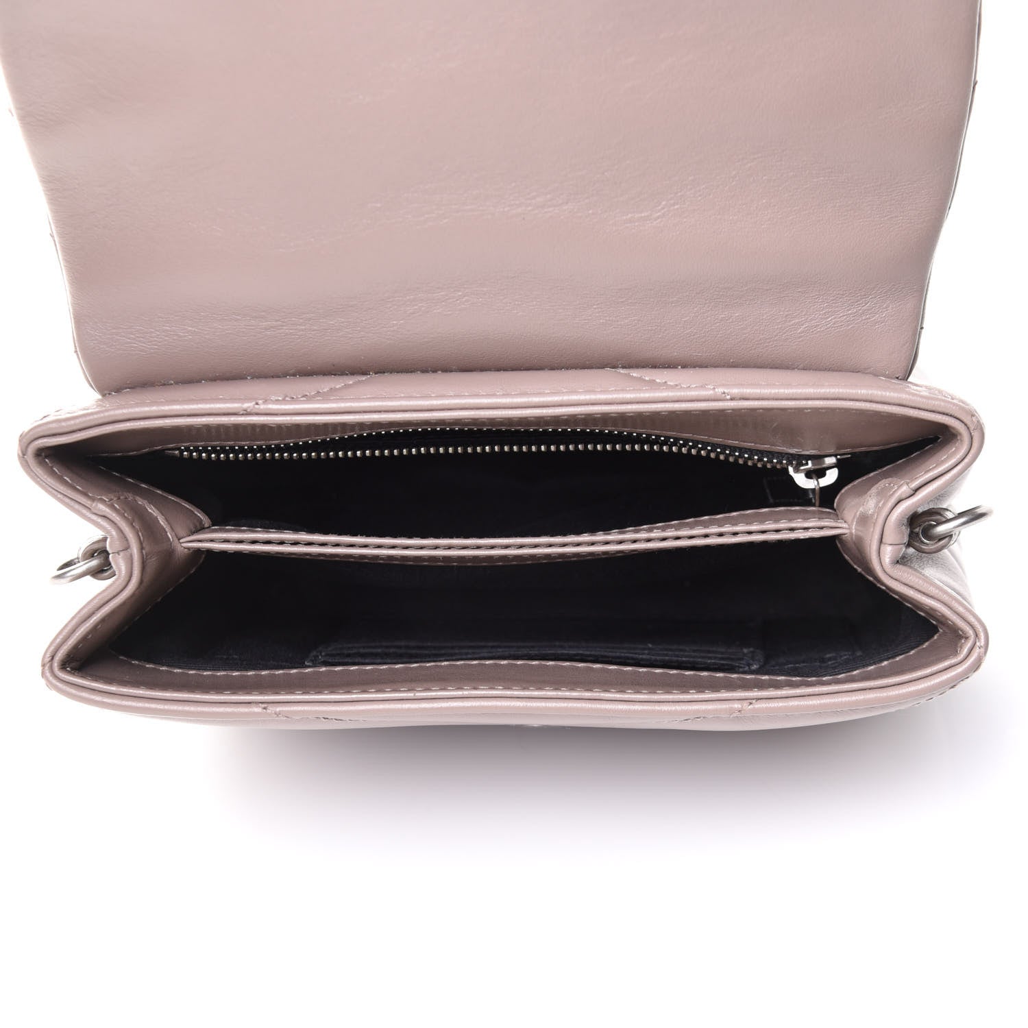 Saint Laurent Calfskin Y Quilted Monogram Toy Loulou Crossbody Bag Mink 7 of 10