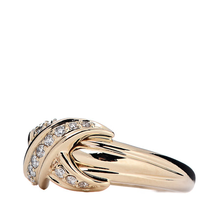 Tiffany 18K Yellow Gold Diamond Signature X Ring 52 6 3 of 6