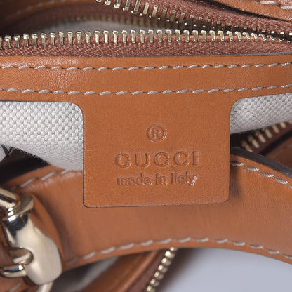 Gucci Monogram Large Horsebit Web Hobo Tan 7 of 12