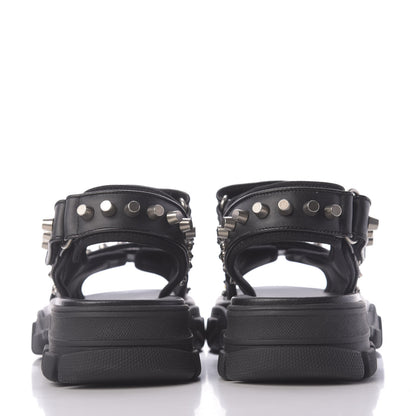 Gucci Nappa Mesh Studded Mens Aguru Sandals 7 Black 7 of 10