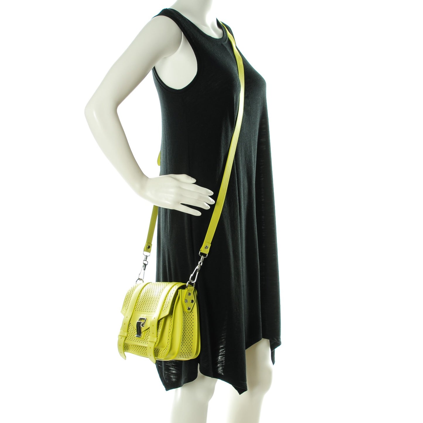 Lambskin Perforated PS1 Pouch Messenger Sulphur