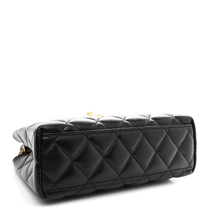 Chanel Shiny Aged Calfskin Quilted Nano Kelly Shopper Black 4 of 10