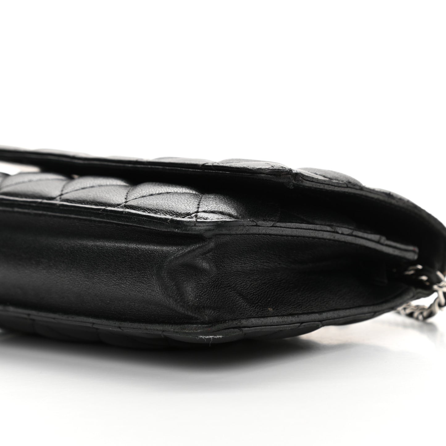 Lambskin Quilted Wallet On Chain WOC Black