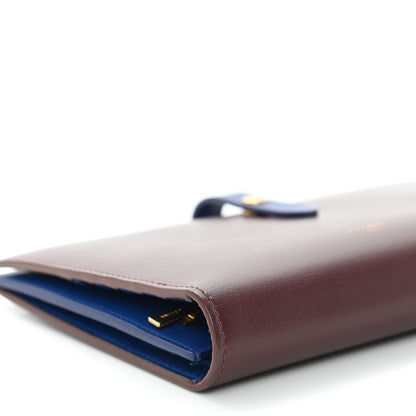 Celine Smooth Calfskin Large Multifunction Strap Wallet Burgundy Blue 8 of 9