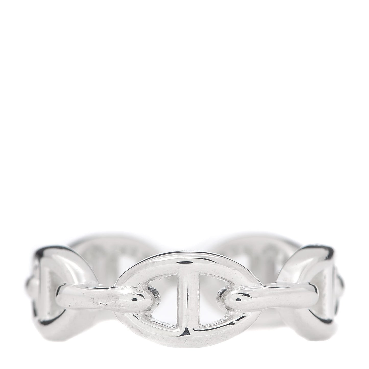 Sterling Silver PM Chaine d'Ancre Enchainee Band Ring 56 7.5