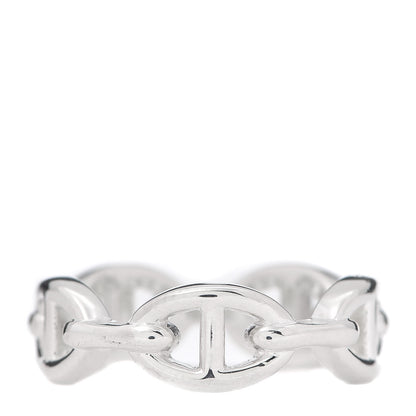 Hermes Sterling Silver PM Chaine d'Ancre Enchainee Band Ring 56 7.5 1 of 7
