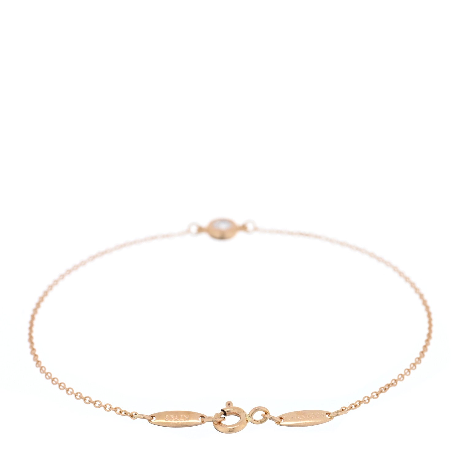 Tiffany 18K Rose Gold Diamond .10ct Elsa Peretti Diamonds by the Yard Bracelet 2 of 3