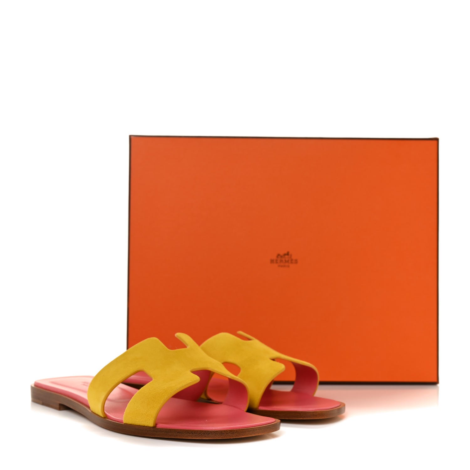 Hermes Suede Goatskin Oran Sandals 37 Jaune Sable 9 of 9
