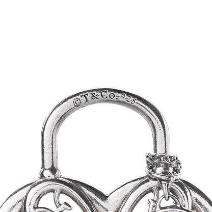 Tiffany Sterling Silver Filigree Heart Key Pendant Necklace 5 of 8
