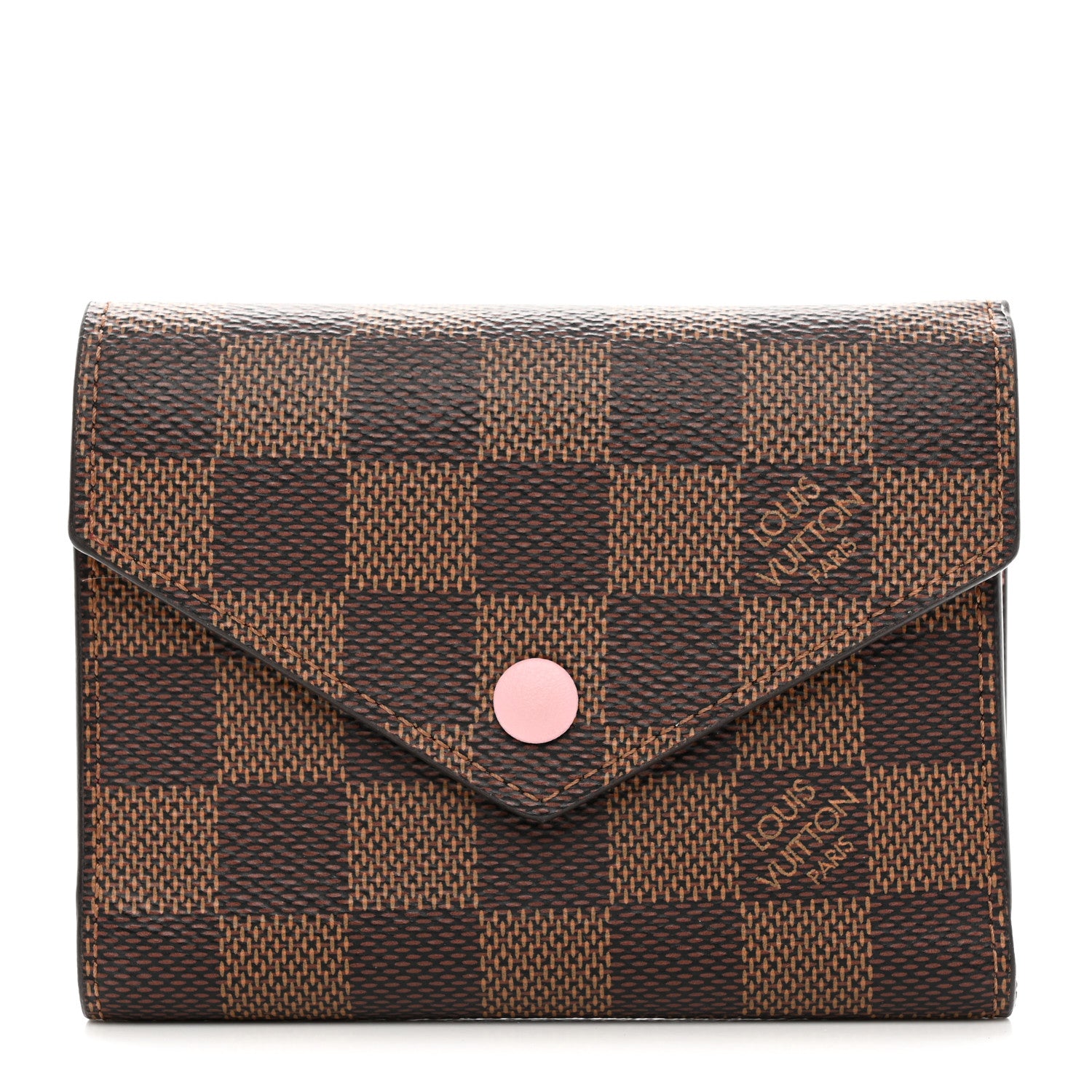 Louis Vuitton Damier Ebene Victorine Wallet Rose Ballerine 1 of 6