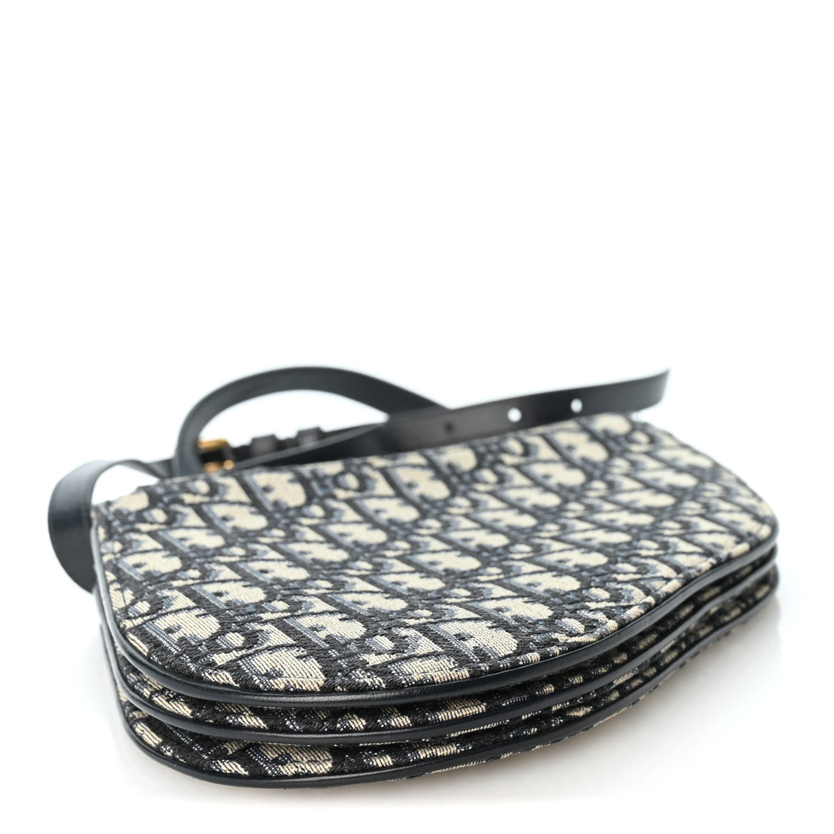 Christian Dior Oblique Saddle Pouch With Strap Navy Blue 4 of 11