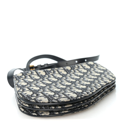 Christian Dior Oblique Saddle Pouch With Strap Navy Blue 4 of 11