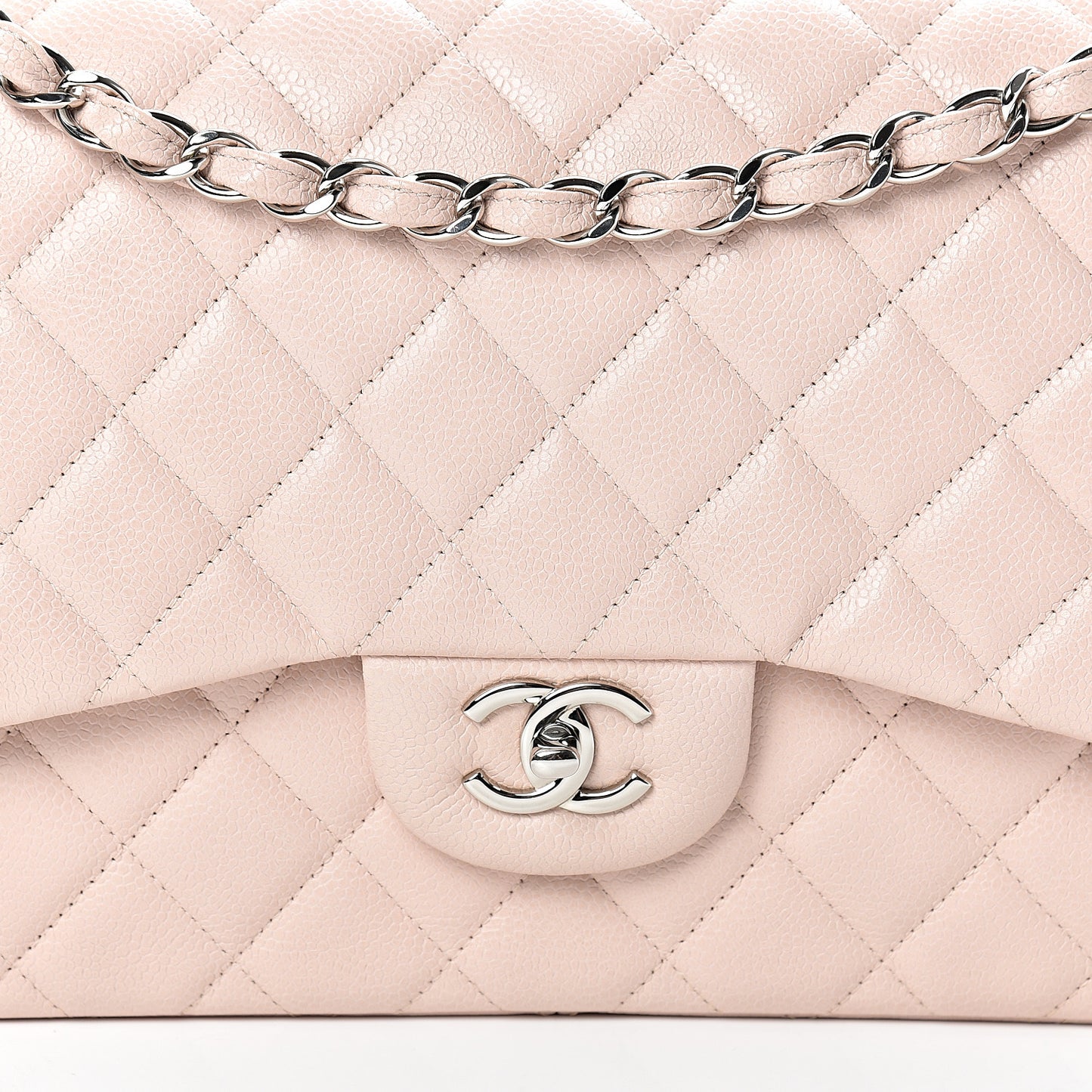 Caviar Quilted Jumbo Double Flap Pink