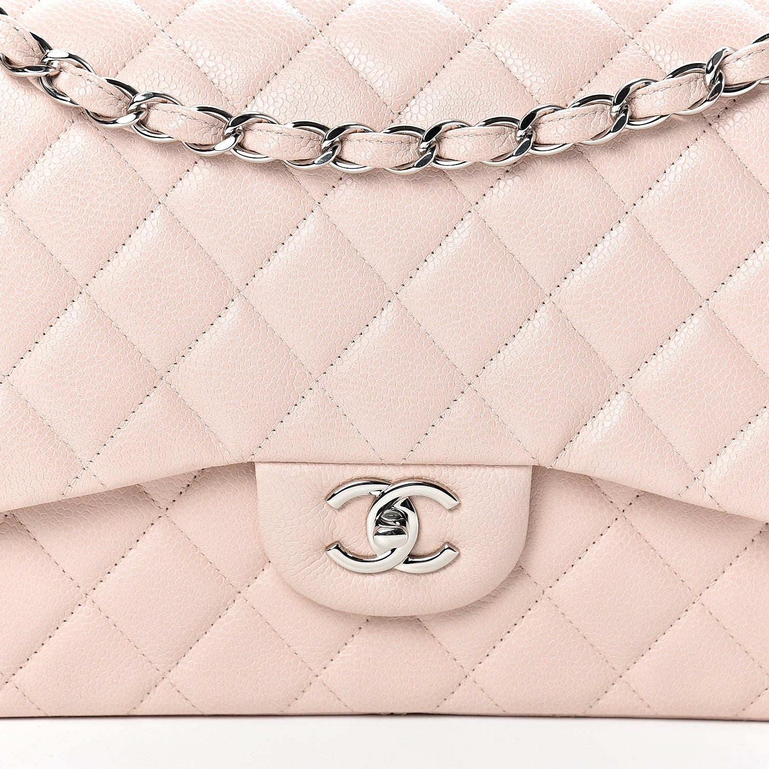Chanel Caviar Quilted Jumbo Double Flap Pink 8 of 13