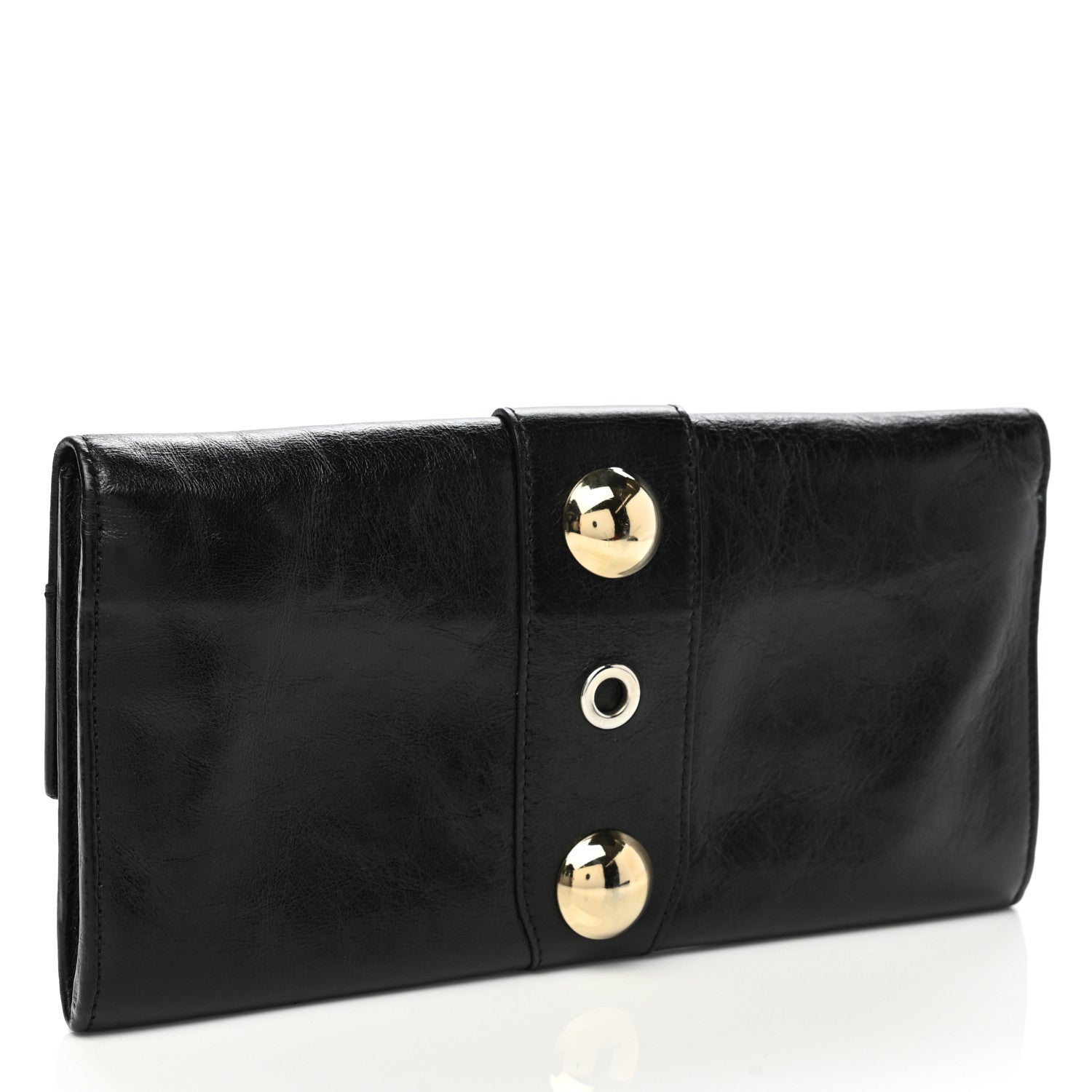 Jimmy Choo Calfskin Studded Reese Clutch Wallet Black 3 of 8