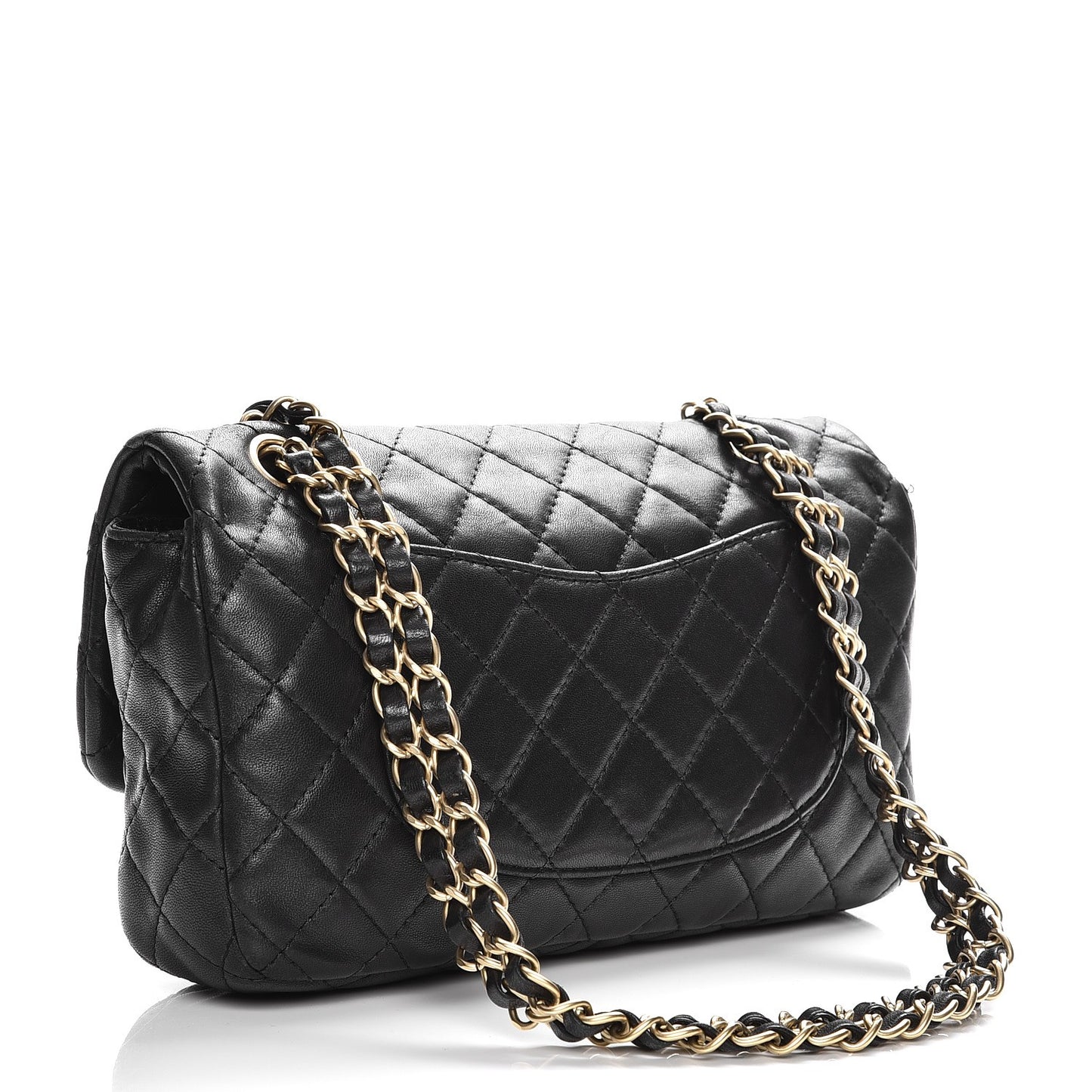 Lambskin Quilted Medium Precious Jewel Single Flap Black