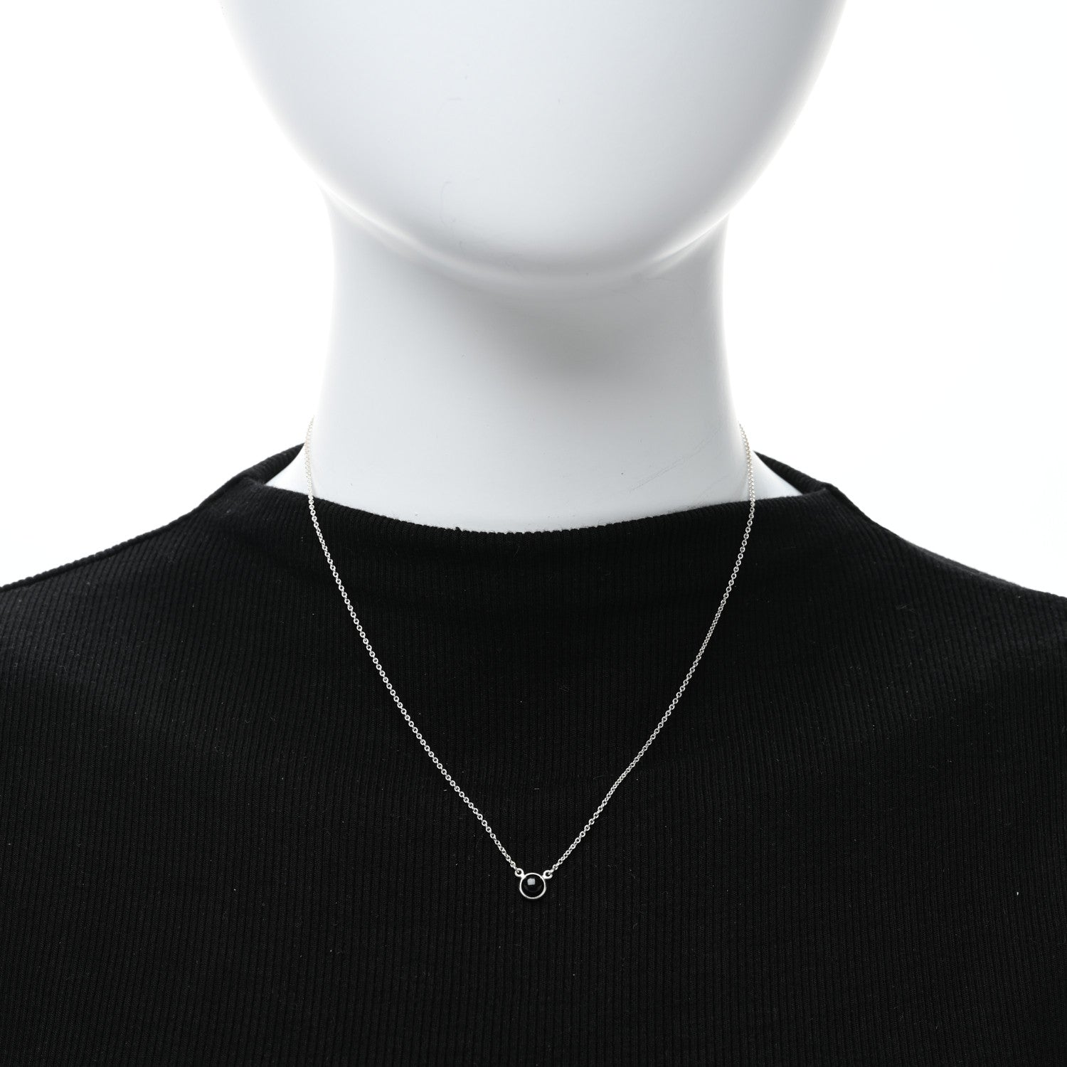 Tiffany Sterling Silver Black Jade Elsa Peretti Color By The Yard Necklace 3 of 4
