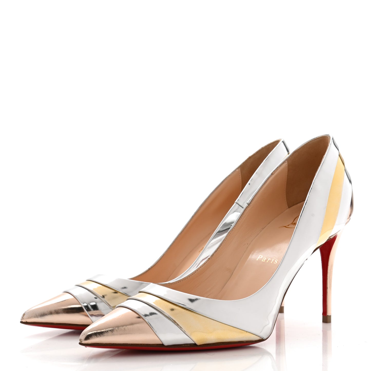 Nappa Patent Veau Mirror Eklectica 85 Pumps 38 Silver