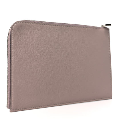 Louis Vuitton Calfskin Pochette Jour PM Clutch Taupe 3 of 8