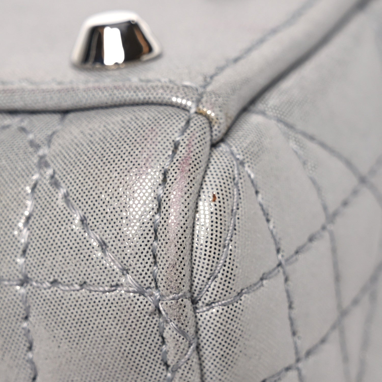 Christian Dior Metallic Nubuck Cannage Mini Lady Dior Silver 14 of 14